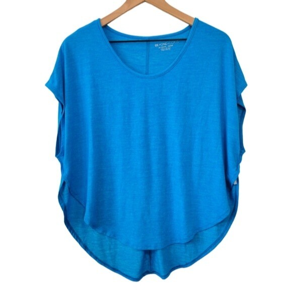 Beyond Yoga Leading Lightweight Spacedye Dolman Sleeve Oversized Tee Size S Blue - Picture 1 of 6
